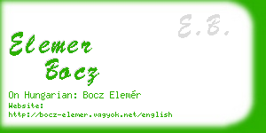 elemer bocz business card